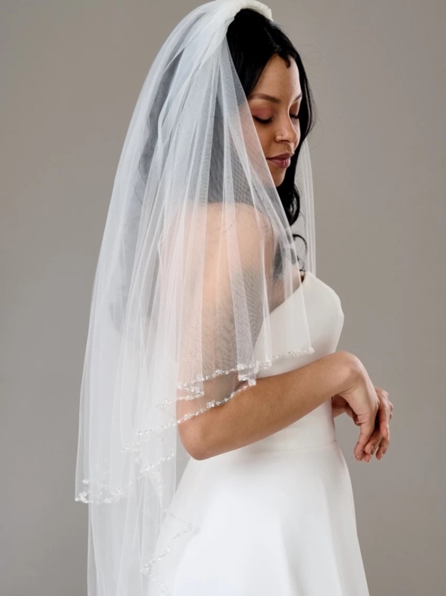 Twilight Designs Arlington Two Tier Bead And Sequin Edge Bridal Veil Online