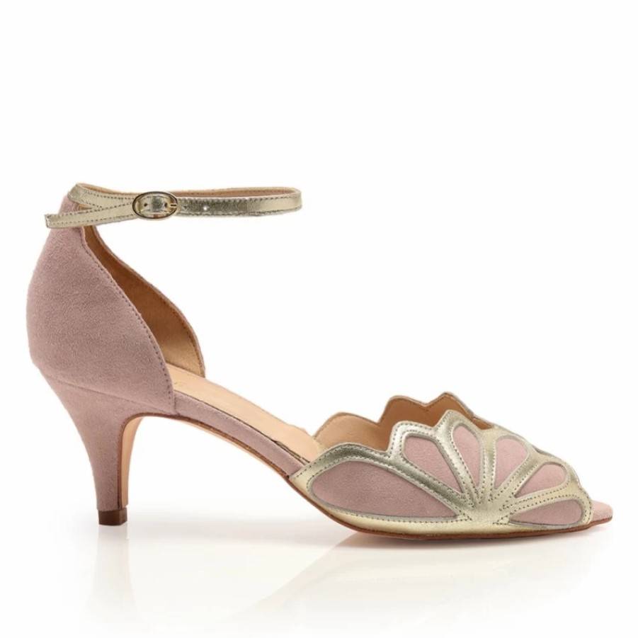 Rachel Simpson Rachel Simpson Isadora Powder Pink Suede Low Heel Ankle Strap Sandals Best