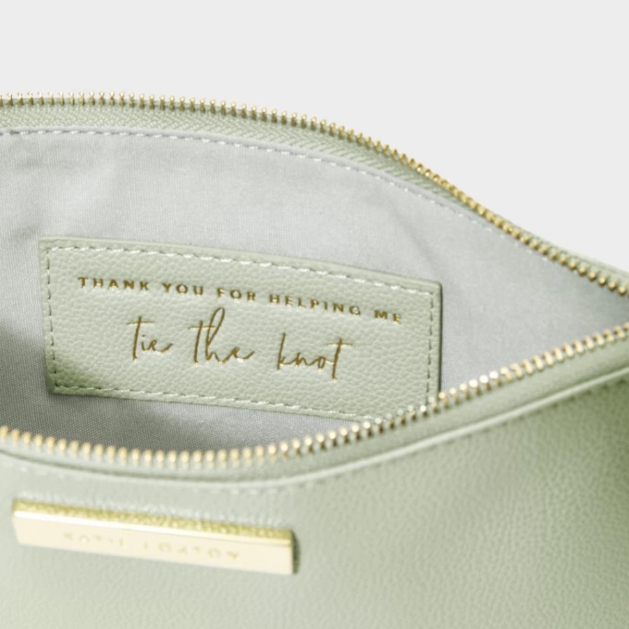 Katie Loxton Katie Loxton Thank You For Helping Me Tie The Knot Sage Green Pouch With Amazonite New