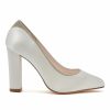 Rainbow Club Rainbow Club Billie Ii Dyeable Ivory Satin And Silver Glitter Wide Fit Court Shoes Online