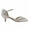 Rainbow Club Rainbow Club Brianna Dyeable Ivory Satin Ankle Strap Court Shoes Clearance