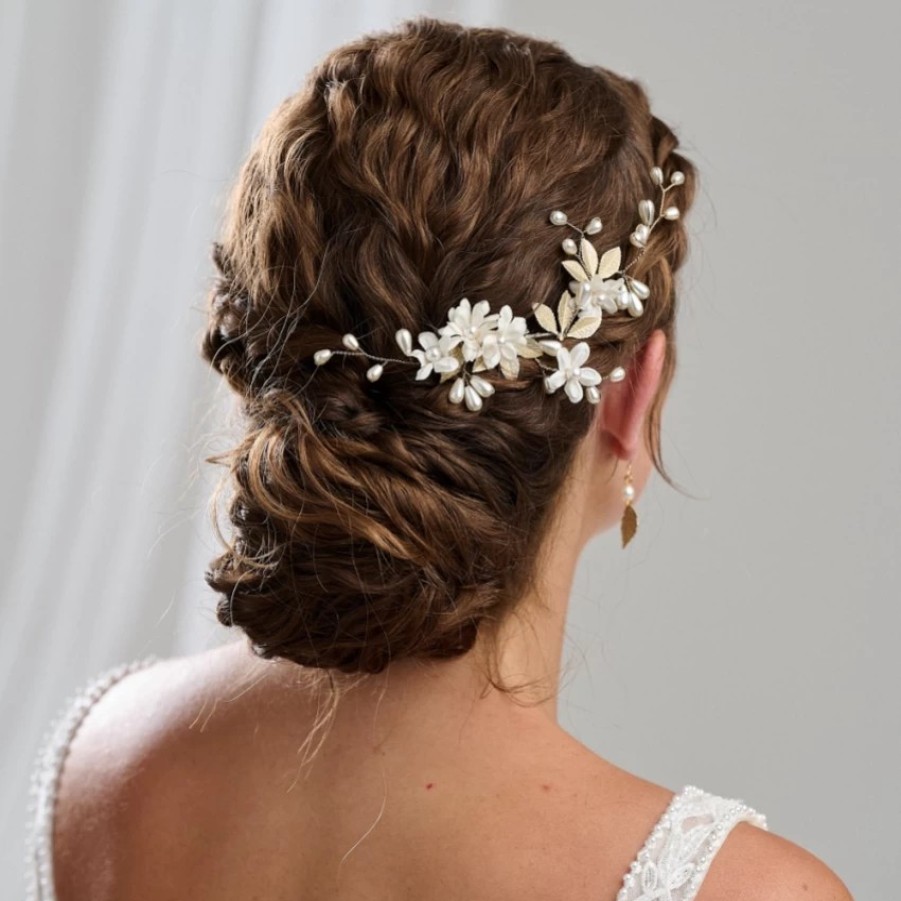 Arianna Arianna Magnolia Flowers And Pearl Wedding Hair Comb Ar604 Online