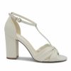 Pink Paradox London Paradox London Indiana Ivory Faux Leather Block Heel T-Bar Sandals New