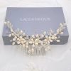 Twilight Designs Sophia Freshwater Pearl And Crystal Leaves Hair Comb New