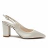 Rainbow Club Rainbow Club Faith Dyeable Ivory Satin Wide Fit Slingback Block Heels Clearance