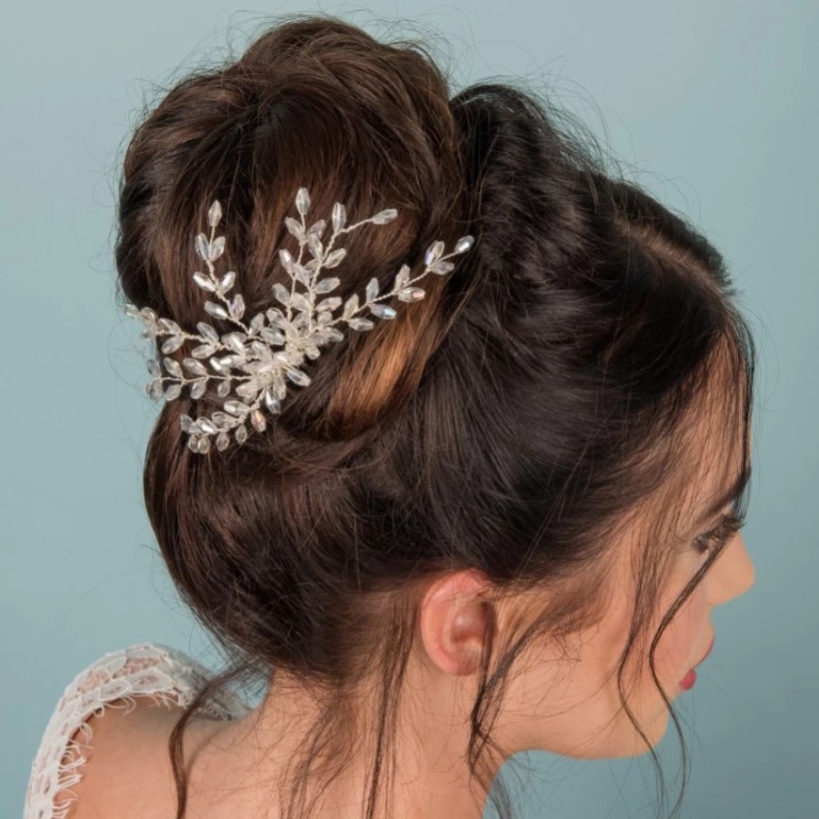 Posy & Pearl Blyss Crystal Spray Wedding Hair Comb Clearance