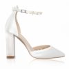 Perfect Bridal Perfect Bridal Ella Block Dyeable Ivory Satin Keshi Pearl Ankle Strap Court Shoes Hot