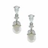 Lace & Favour Elegance Crystal And Pearl Wedding Earrings Clearance