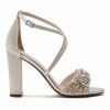 Rainbow Club Rainbow Club Fern Ivory Satin Embellished High Block Heel Sandals Best