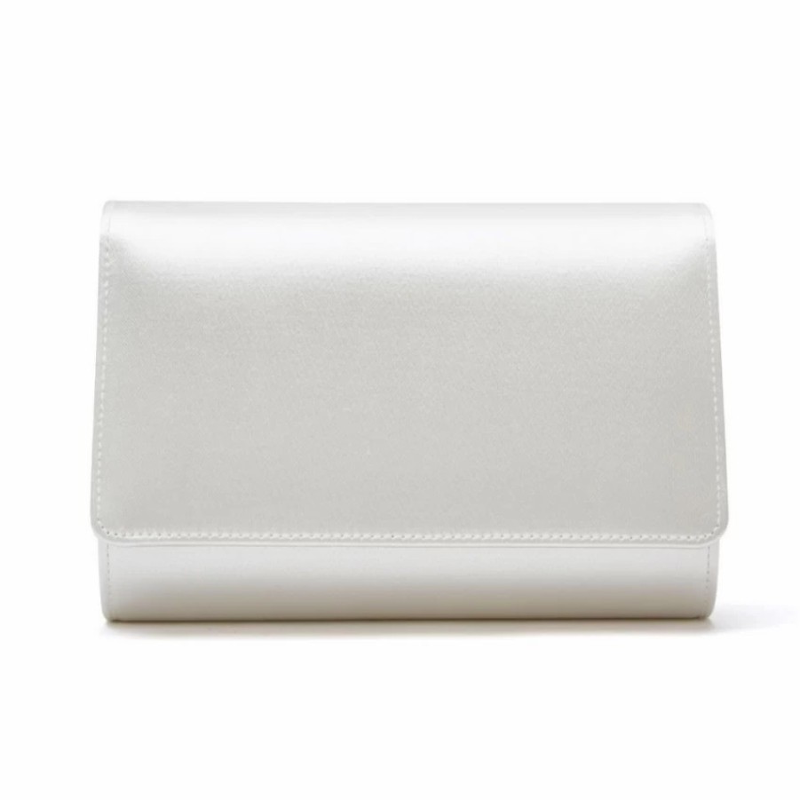 Rainbow Club Rainbow Club Dafnee Dyeable Ivory Satin Wedding Clutch Bag Clearance