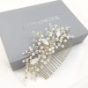 Beads & Beyond Adeline Opal Crystal And Pearl Wedding Hair Comb Wholesale