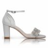 Perfect Bridal Perfect Bridal Alexa Silver Shimmer Embellished Block Heel Sandals New