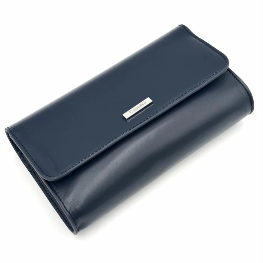 Capollini Capollini Navy Leather Clutch Bag Online