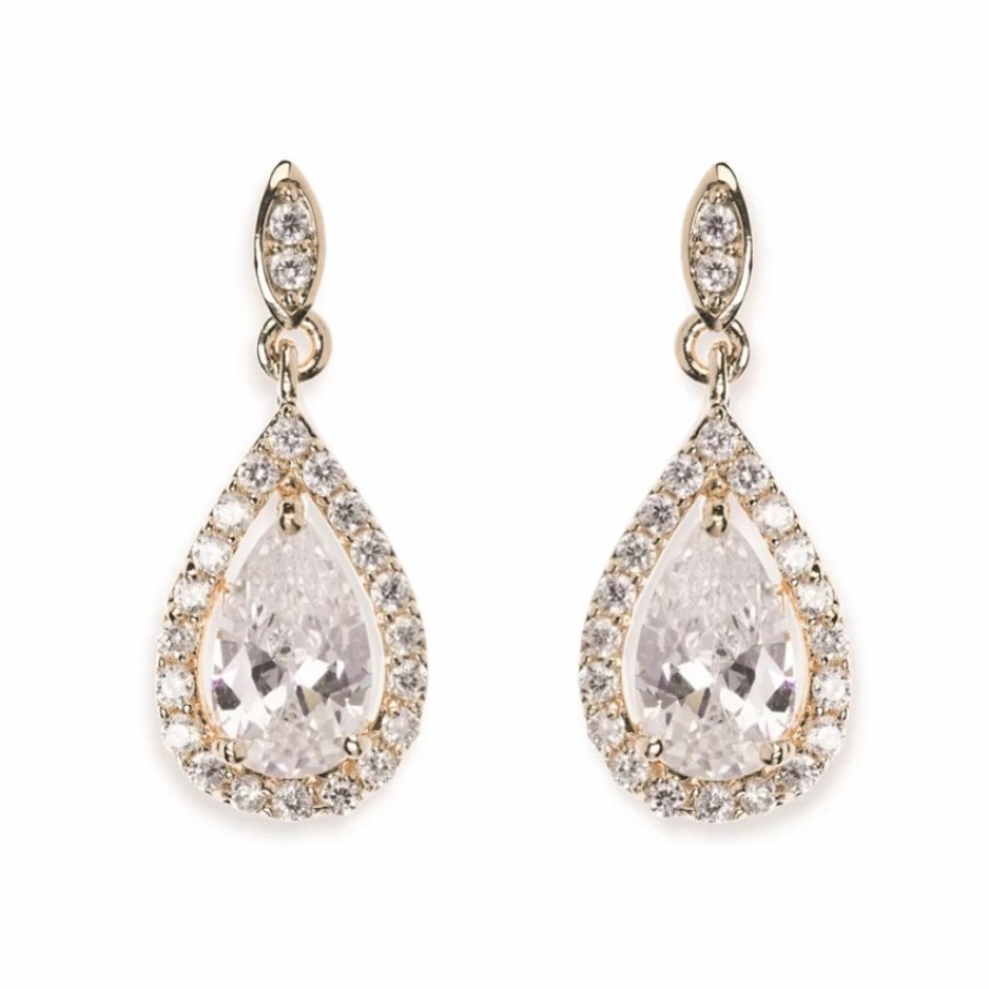 Ivory & Co Ivory And Co Belmont Crystal Drop Wedding Earrings (Gold) Online