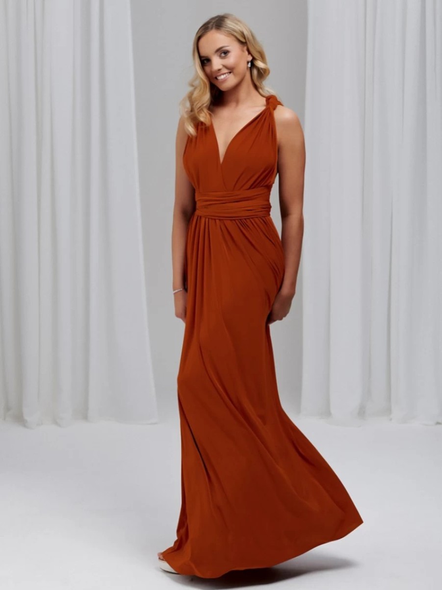 Lace & Favour Emily Rose Rust Multiway Bridesmaid Dress (One Size) Clearance