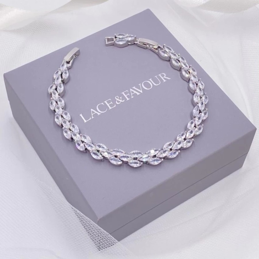 Lace & Favour Beaumont Cubic Zirconia Wedding Bracelet Clearance