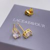 Lace & Favour Roma Gold Cubic Zirconia Teardrop Stud Earrings Online