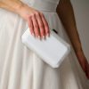 Perfect Bridal Perfect Bridal Ebony Ivory Satin Box Clutch Bag New