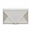 Rainbow Club Rainbow Club Diane Dyeable Ivory Satin And Silver Glitter Envelope Clutch Bag New