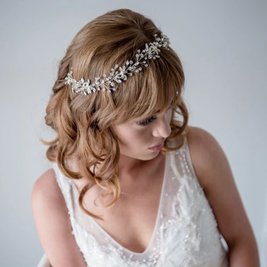 Twilight Designs Estelle Long Golden Crystal Wedding Hair Vine New