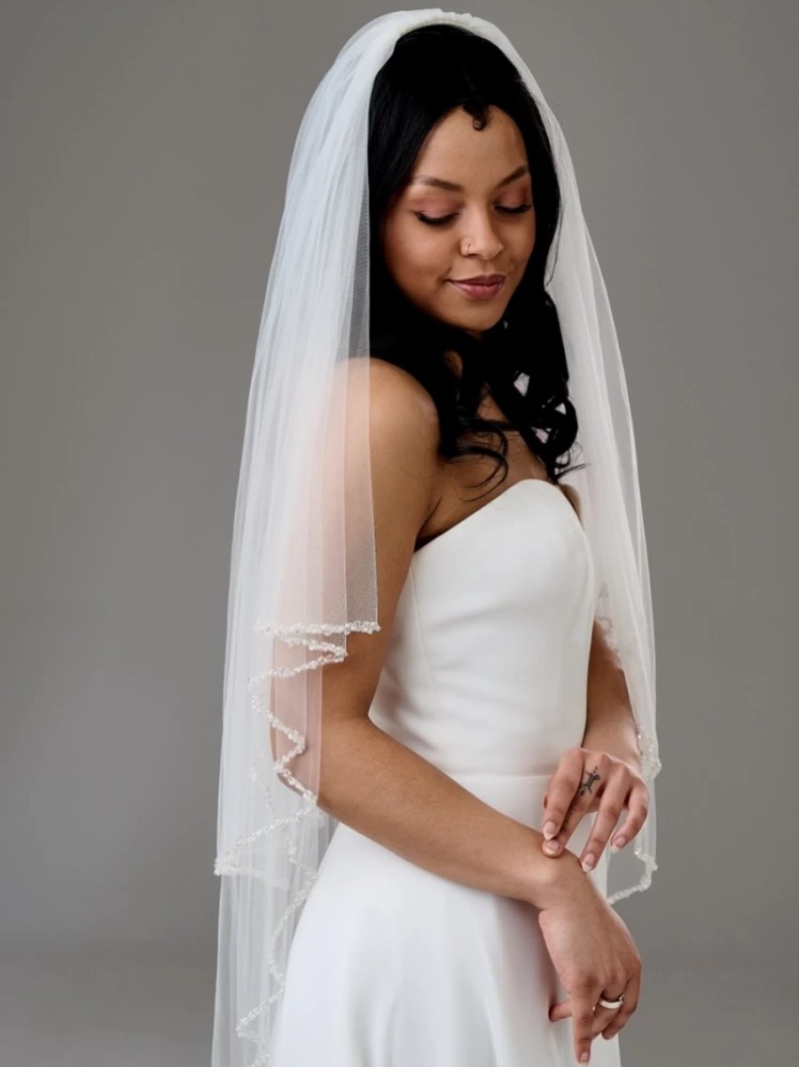 Twilight Designs Avondale Two Tier Bridal Veil With Pearl, Bead And Crystal Edge Wholesale