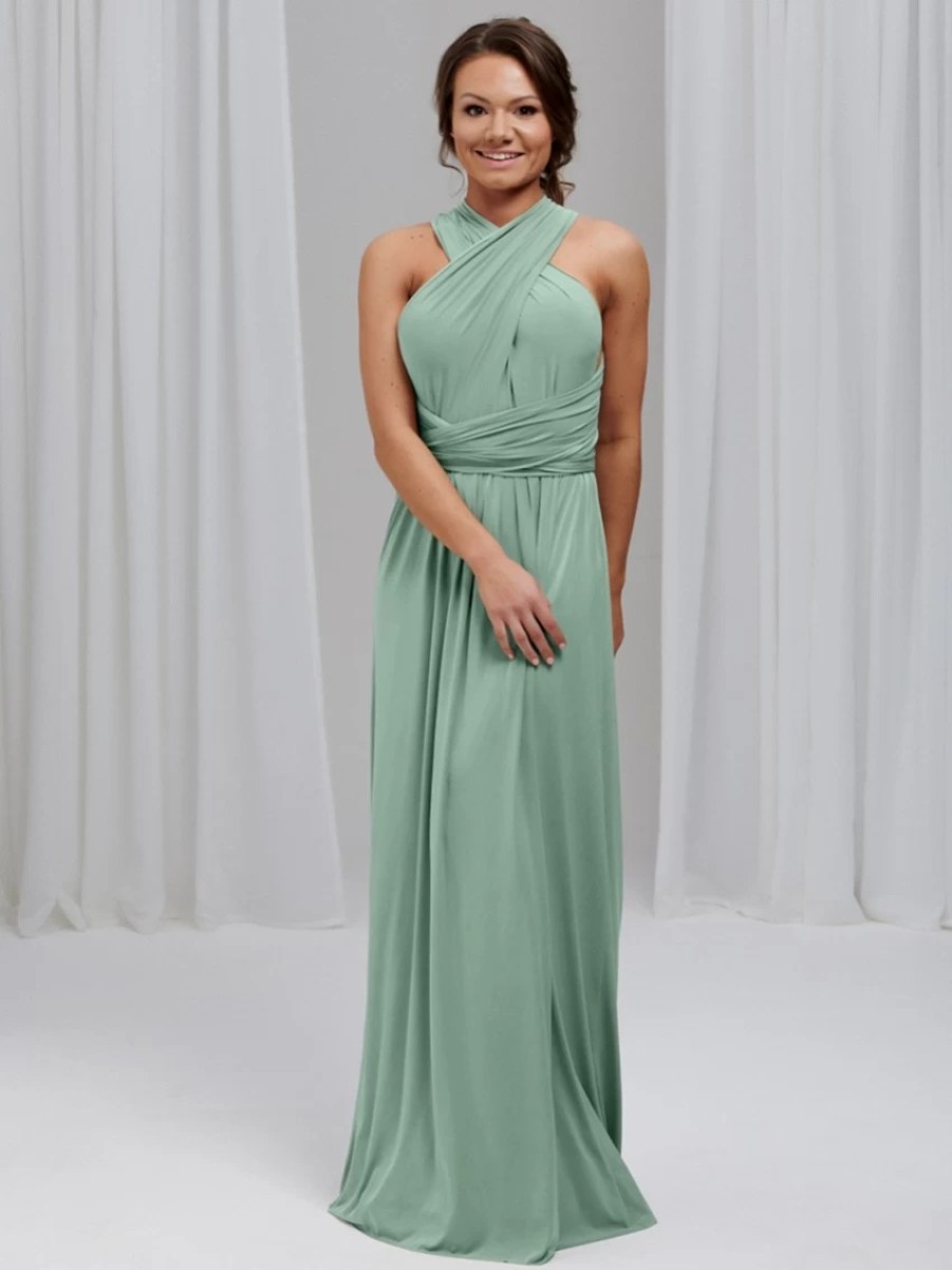 Lace & Favour Emily Rose Mint Green Multiway Bridesmaid Dress (One Size) Hot