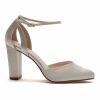 Rainbow Club Rainbow Club Eve Dyeable Ivory Satin Ankle Strap Block Heels New