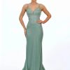 Angel Forever Angel Forever Shimmer Fabric Fishtail Prom Dress With Diamante Detail (Mint) Online