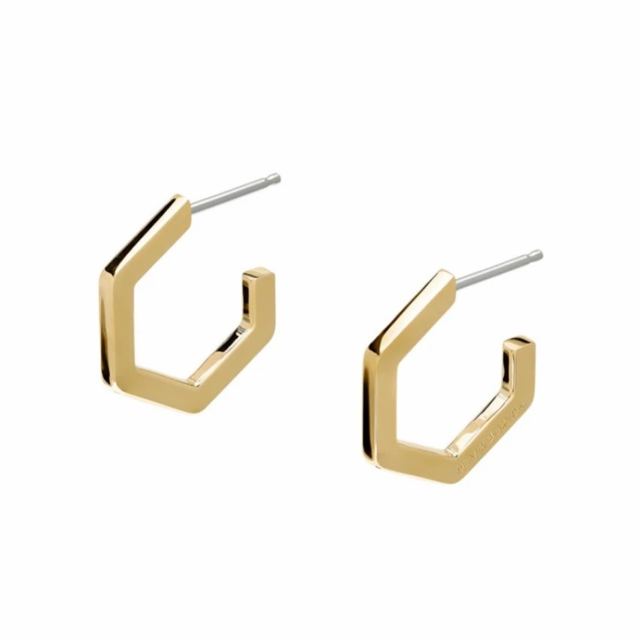 Olivia Burton Olivia Burton Honeycomb Gold Plated Small Hoop Earrings Hot