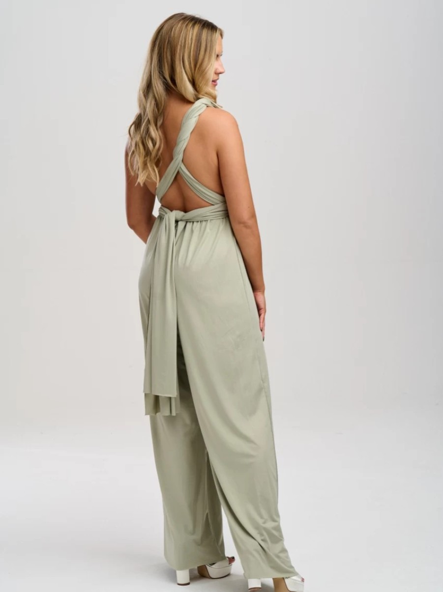 Lace & Favour Emily Rose Sage Green Multiway Bridesmaid Jumpsuit (One Size) Online