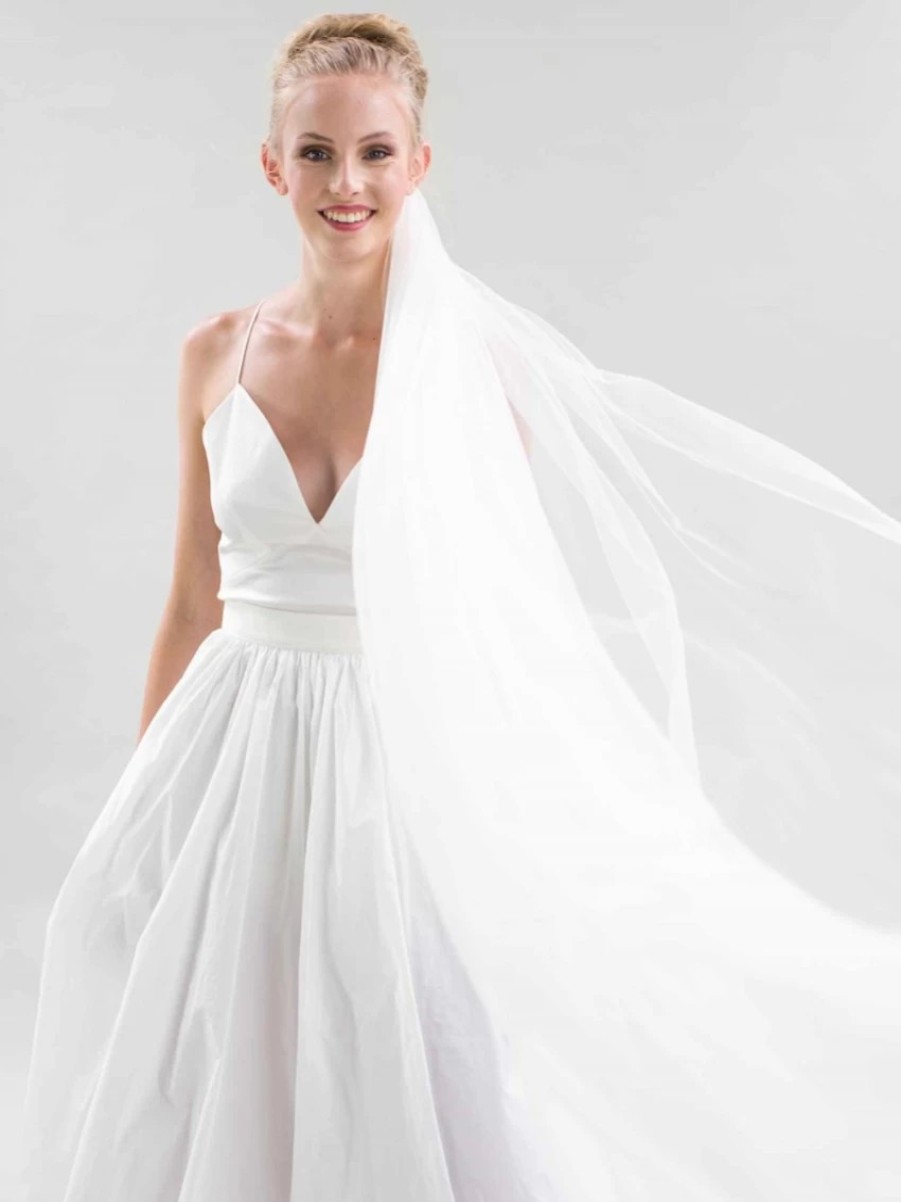 Joyce Jackson Joyce Jackson Phoenix Single Tier Tulle Veil With Raw Edge Clearance