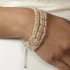 Arianna Arianna 5 Strand Pearl And Crystal Wedding Bracelet Arw067 Hot