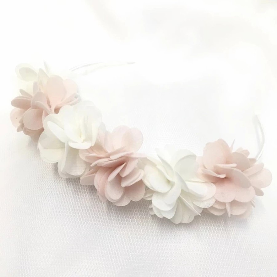 Beads & Beyond Gabriella Blush And Ivory Flower Crown Hair Band New