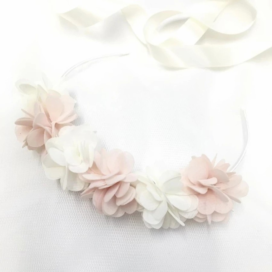 Beads & Beyond Gabriella Blush And Ivory Flower Crown Hair Band New