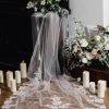 Linzi Jay Linzi Jay Ivory Single Tier Chapel Veil With Floral Lace Motifs La963 Clearance