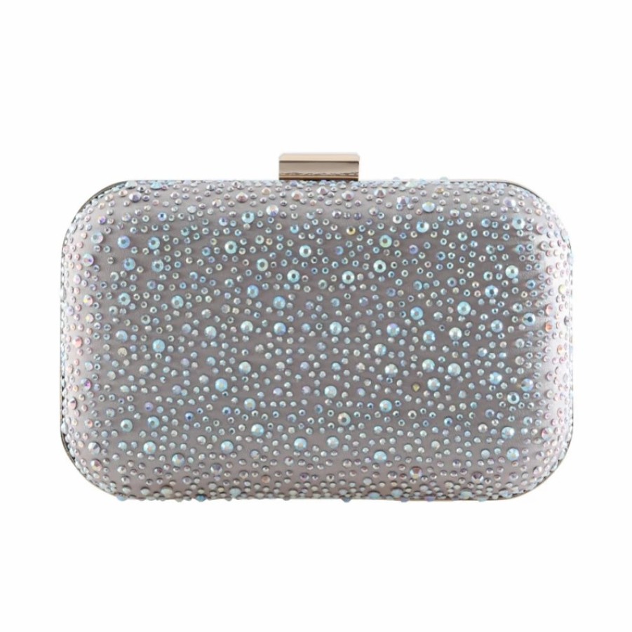 Perfect Bridal Perfect Bridal Sammy Taupe Crystal Studded Clutch Bag Clearance