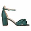 Perfect Bridal Perfect Bridal Lucinda Green Satin Knotted Block Heel Sandals Best