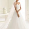 Bianco Evento Bianco Ivory Plain Single Tier Cathedral Veil With Corded Edge S213 Clearance