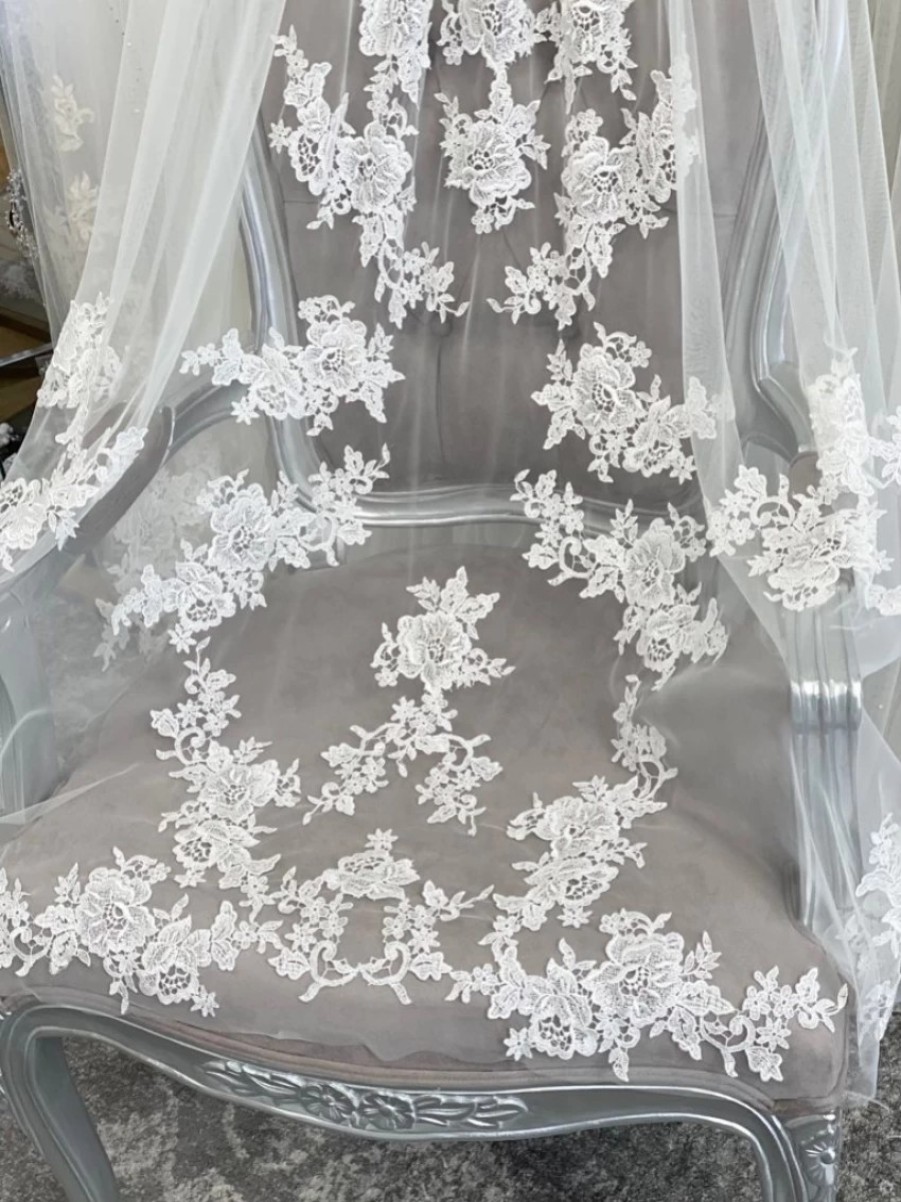 Joyce Jackson Joyce Jackson Arabian Nights Single Tier Cathedral Veil With Floral Lace Motifs Online