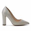 Rainbow Club Rainbow Club Remi Dyeable Ivory Satin Wide Fit Block Heel Courts Hot