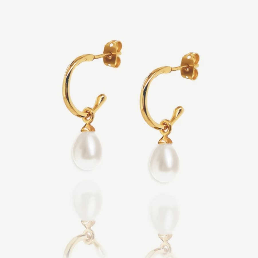 Ivory & Co Ivory And Co Harrow Gold Pearl Hoop Earrings Wholesale