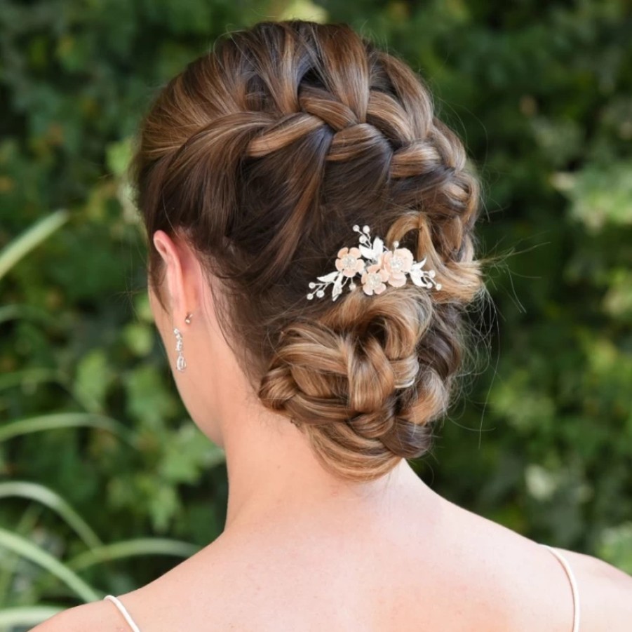 Ivory & Co Ivory And Co Spirit Pale Pink Blossoms And Crystal Hair Clip Online