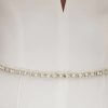 Bianco Evento Bianco Narrow Pearl Embellished Satin Bridal Dress Belt Best