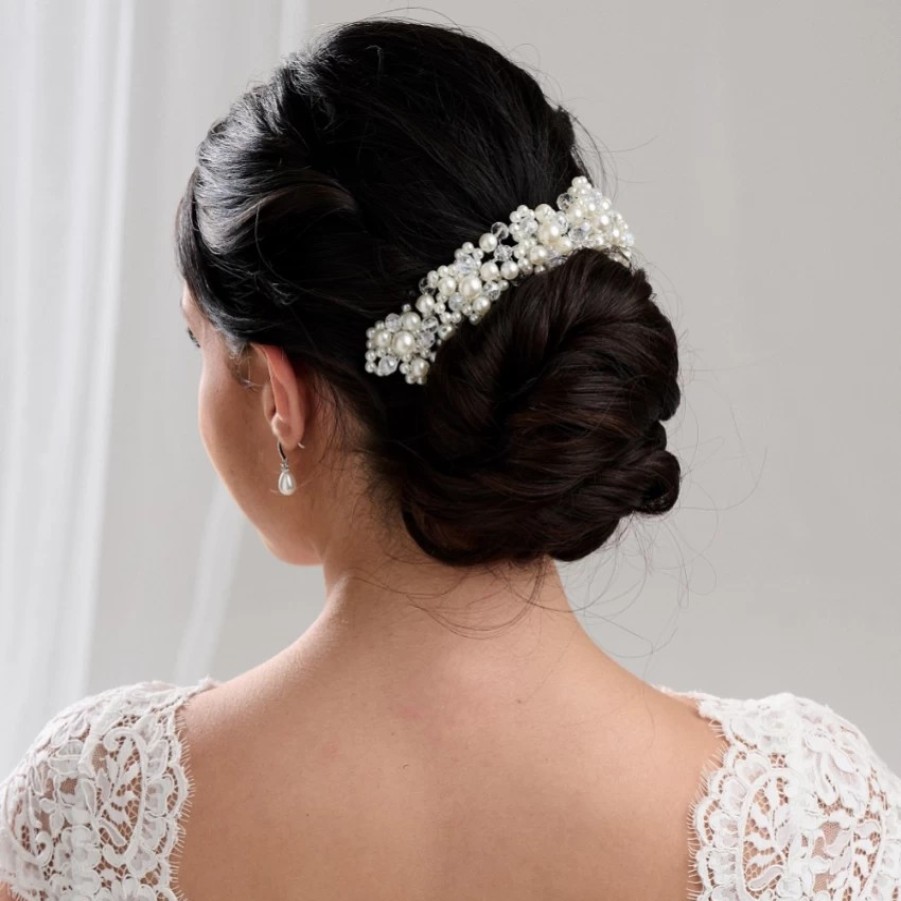 Lace & Favour Laura Statement Pearl Bridal Headpiece Best