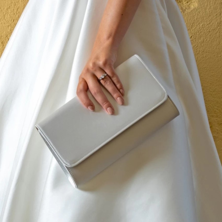 Perfect Bridal Perfect Bridal Evie Dyeable Ivory Satin Clutch Bag Online