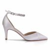 Perfect Bridal Perfect Bridal Summer Dyeable Ivory Satin Crystal Ankle Strap Court Shoes (Wide Fit) Wholesale