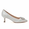 Rainbow Club R Collection Audley Ivory Satin Crystal Brooch Kitten Heels Wholesale