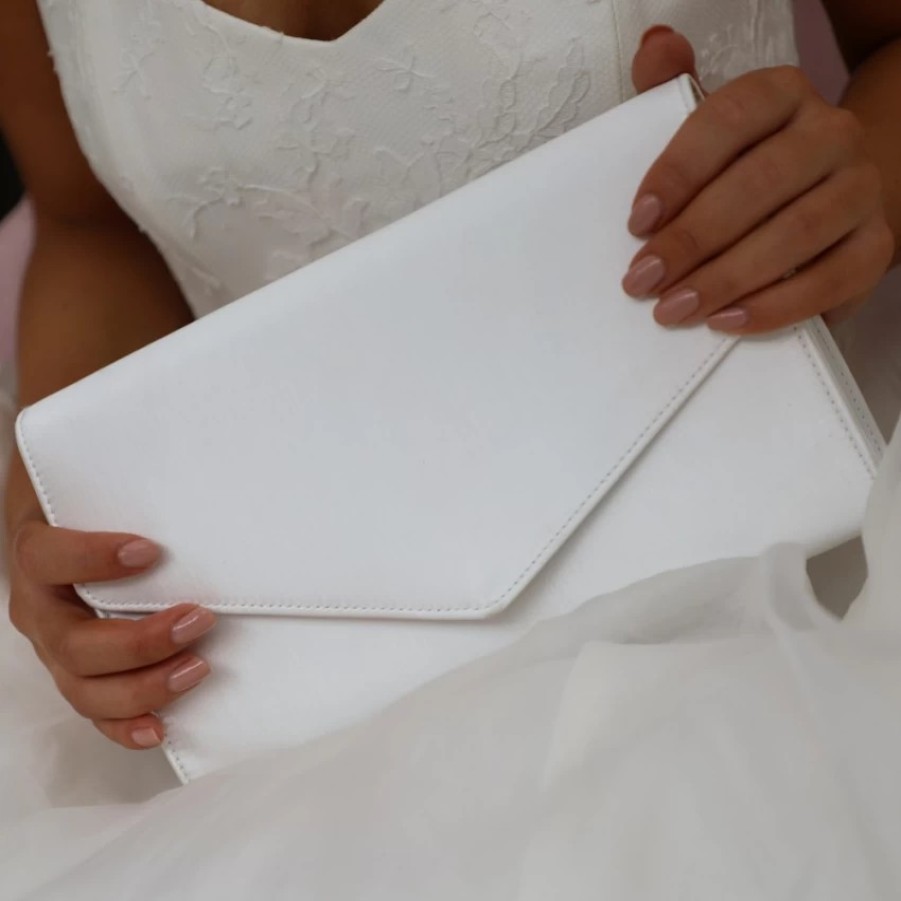 Perfect Bridal Perfect Bridal Heather Dyeable Ivory Satin Envelope Clutch Bag Best