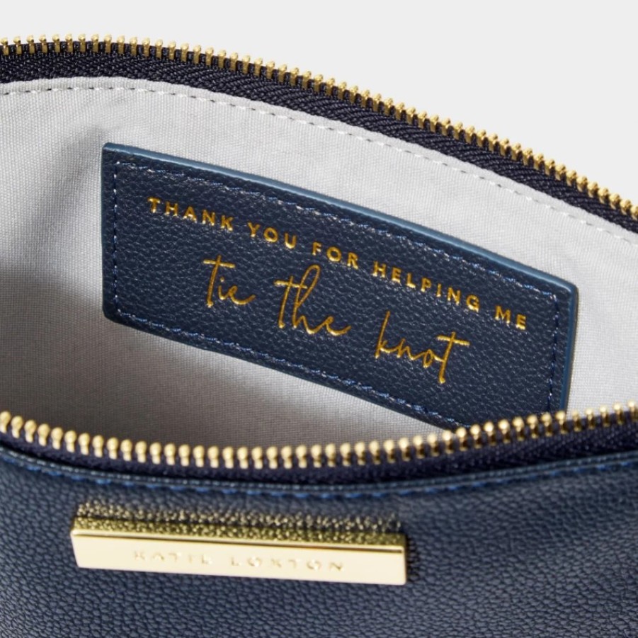 Katie Loxton Katie Loxton Thank You For Helping Me Tie The Knot Navy Pouch With Lapis Lazuli Hot