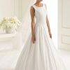 Bianco Evento Bianco Ivory Plain Single Tier Chapel Veil With Cut Edge S226 Wholesale